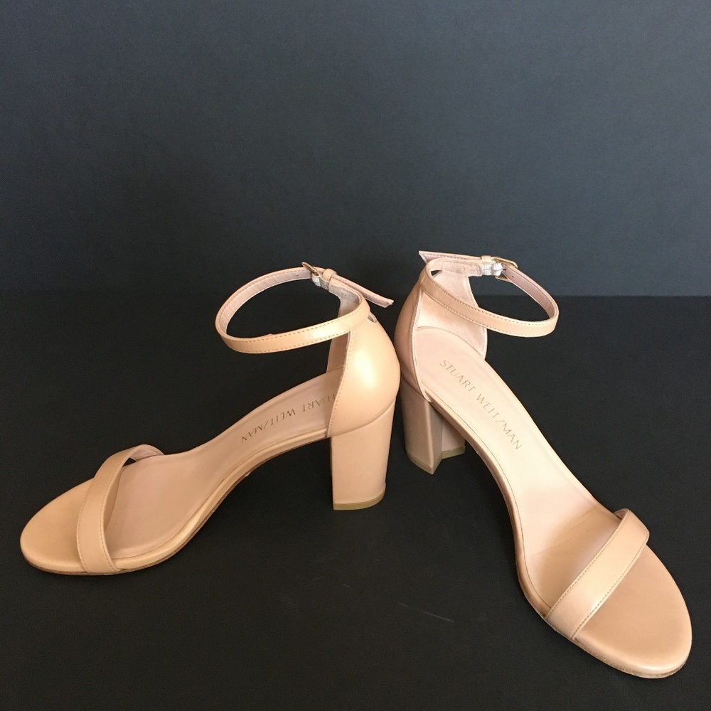 Stuart Weitzman Nearly Nude Block Heel Sandals